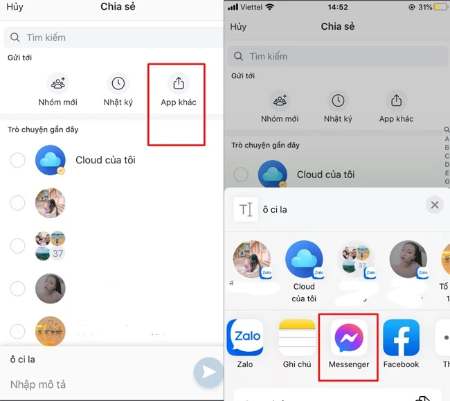 Cách chia sẻ dữ liệu từ Zalo sang các ứng dụng khác