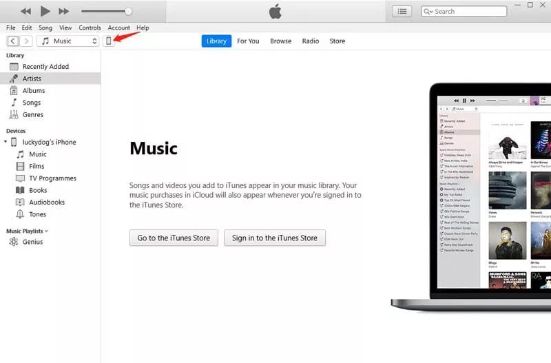 Bạn cần nhấp vào đây trong iTunes để truy cập iPhone của mình.