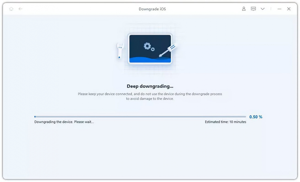 Quá trình hạ cấp sẽ cho bạn biết sau khi hoàn tất.