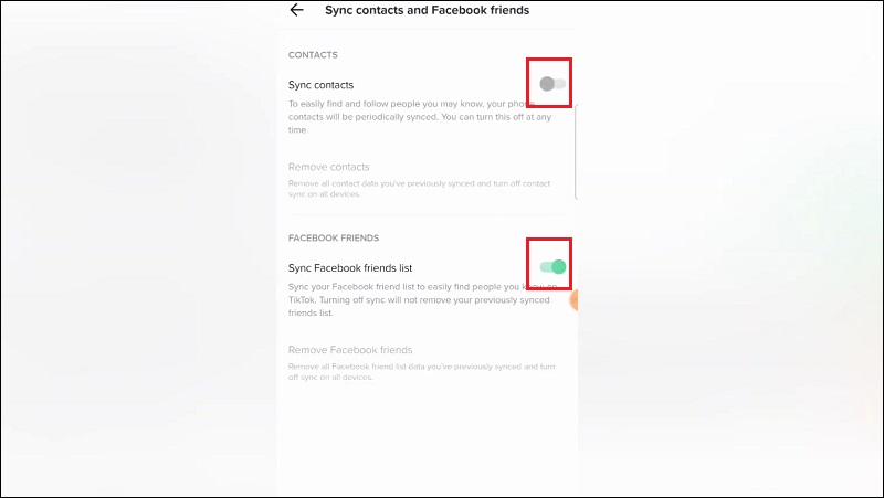 Tắt chức năng Đồng bộ hóa danh bạ và bạn bè trên Facebook