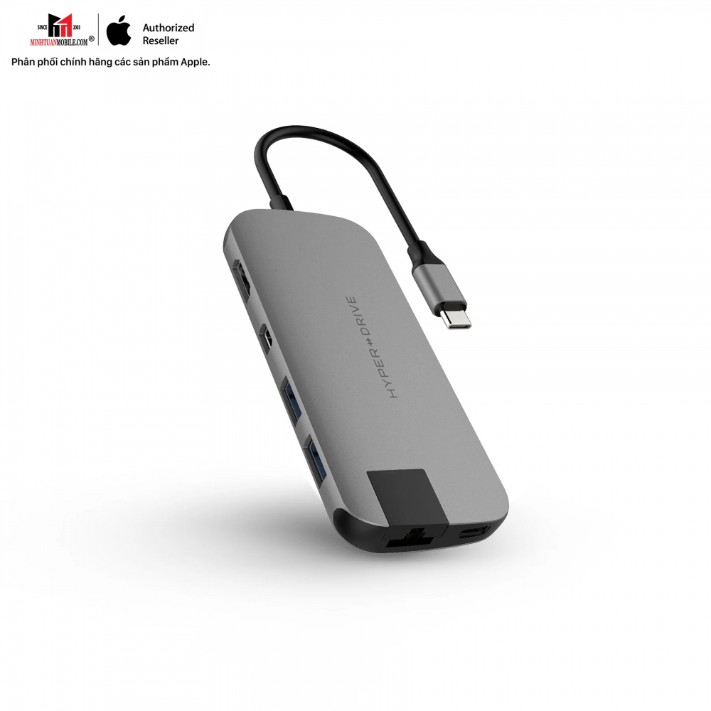 Hub chuyển đổi HyperDrive 8 in 1 Type-C Slim HD247BGR
