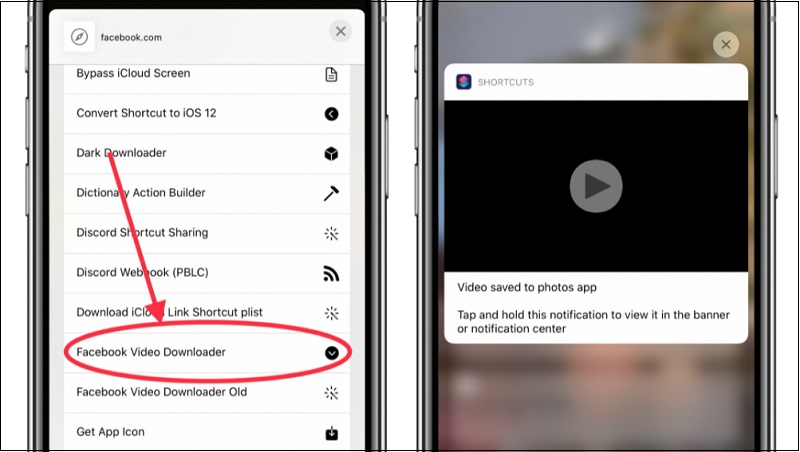 Tải video về bằng phím tắt Facebook Video Downloader