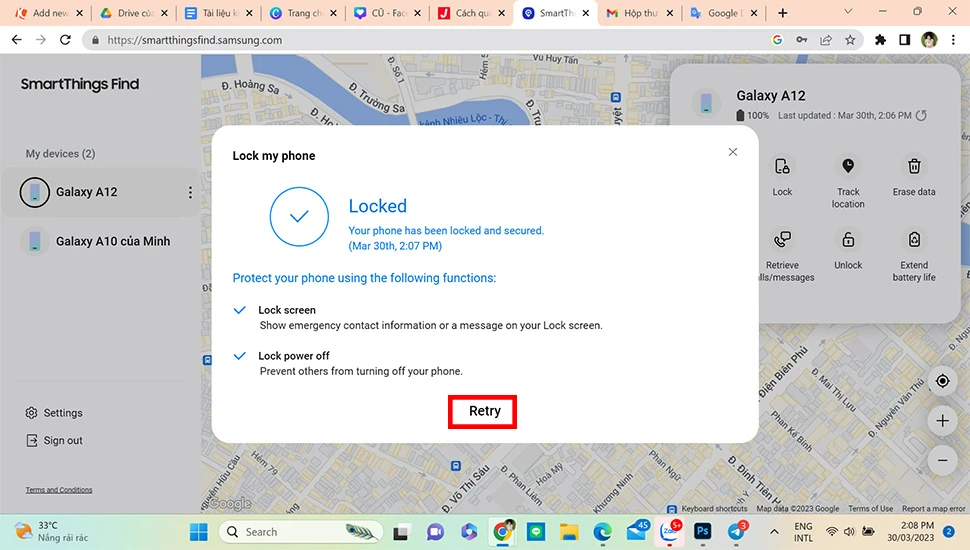 Hướng dẫn mở khóa điện thoại khi quên mật khẩu