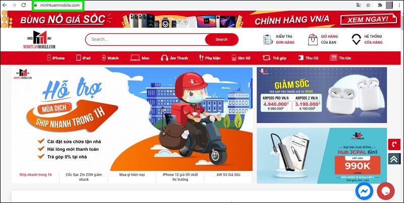 Vào website minh tuấn mobile