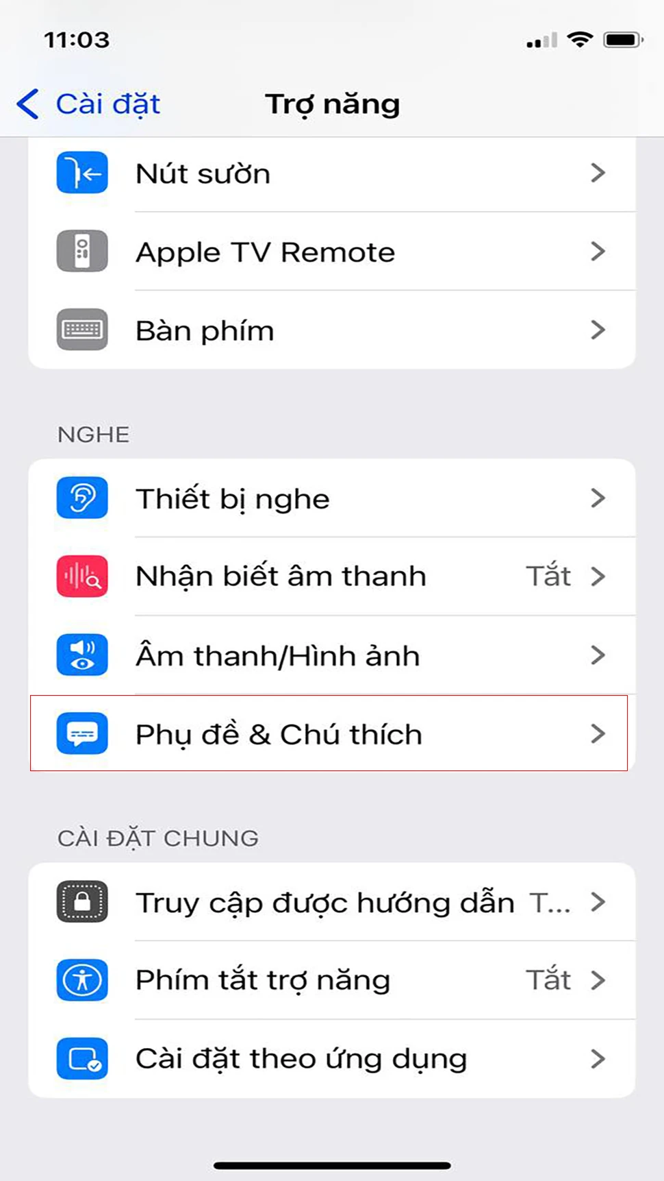 Bước 2: Kích chọn Phụ đề & Chú thích > sau đó tùy chỉnh sang Chú thích chi tiết + SDH.