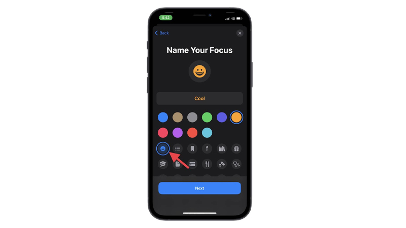 Chọn biểu tượng cảm xúc cho hồ sơ Focus của bạn trên iPhone