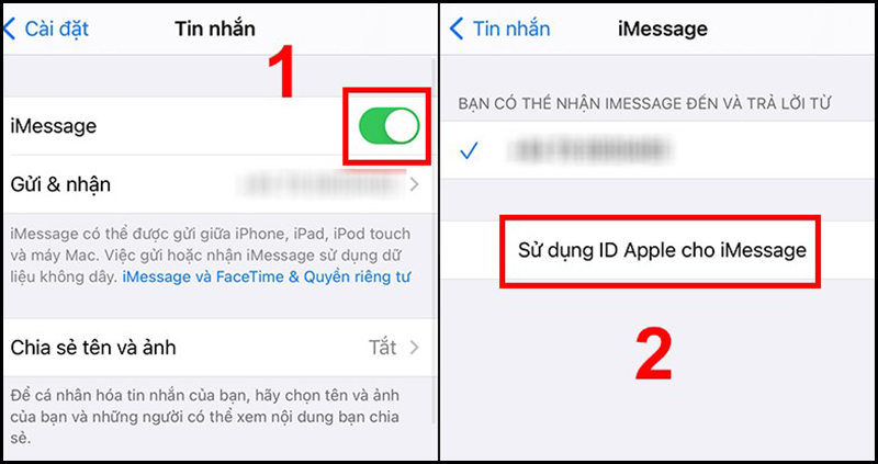 Cách kích hoạt iMessage để gửi và nhắn tin bằng số điện thoại