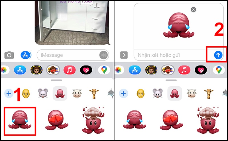 Cách gửi nhãn dán trên iMessage