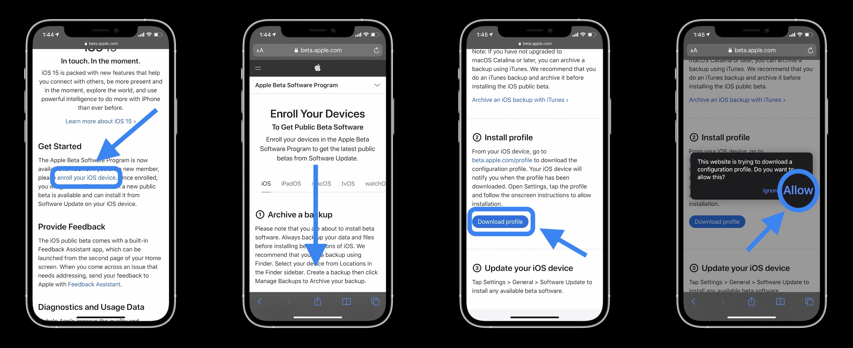 Cài đặt iOS 15 phiên bản beta