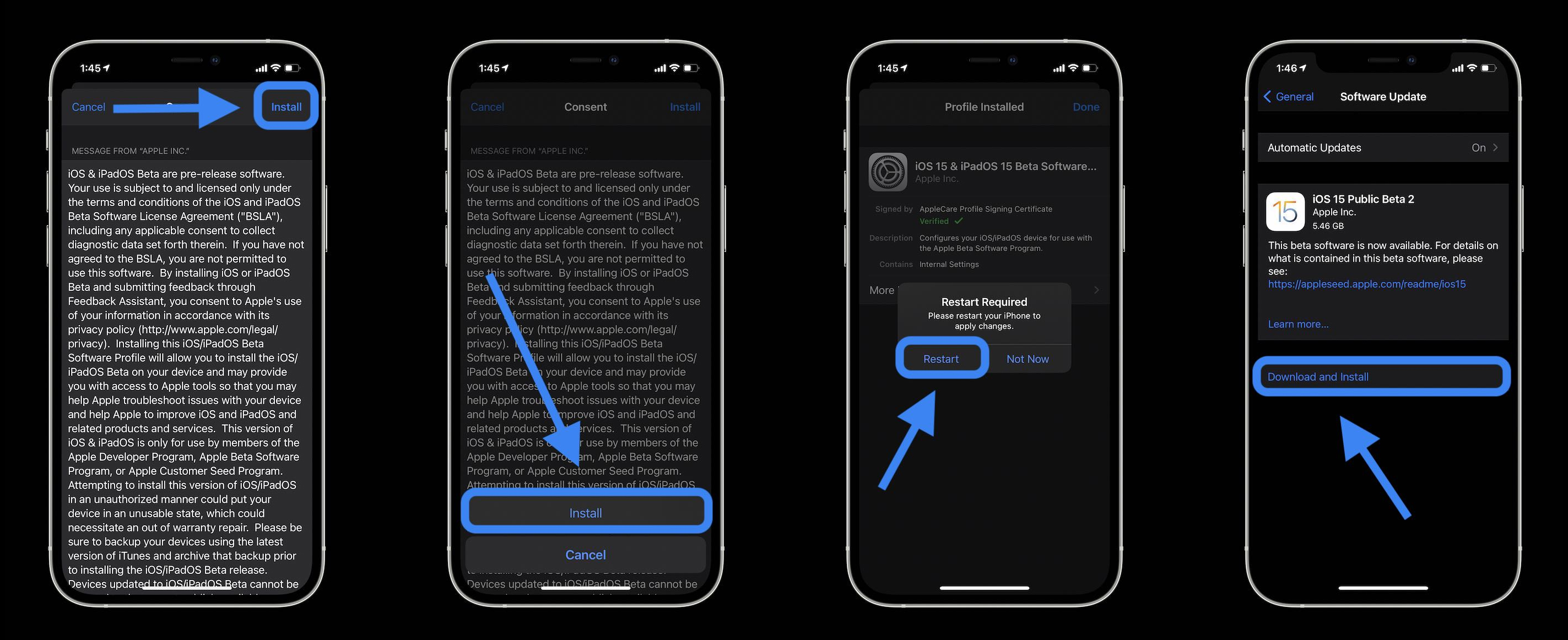 Cài đặt iOS 15 phiên bản beta