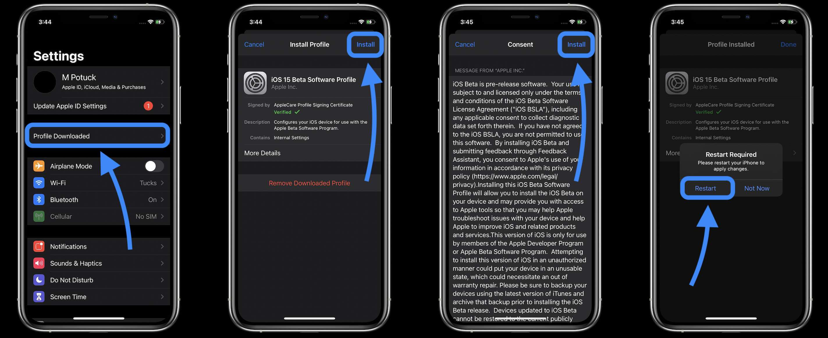 Cài đặt iOS 15 phiên bản beta