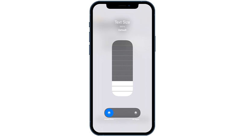 thay đổi kích thước văn bản cho mỗi ứng dụng