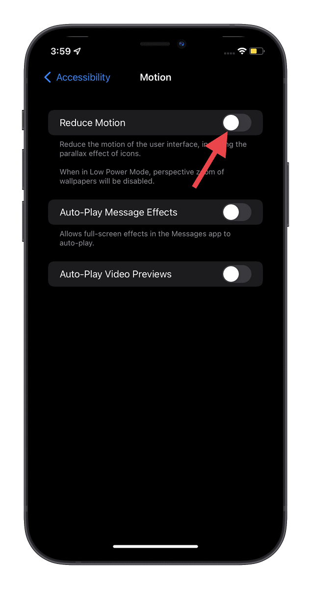 Giảm chuyển động của giao diện người dùng 