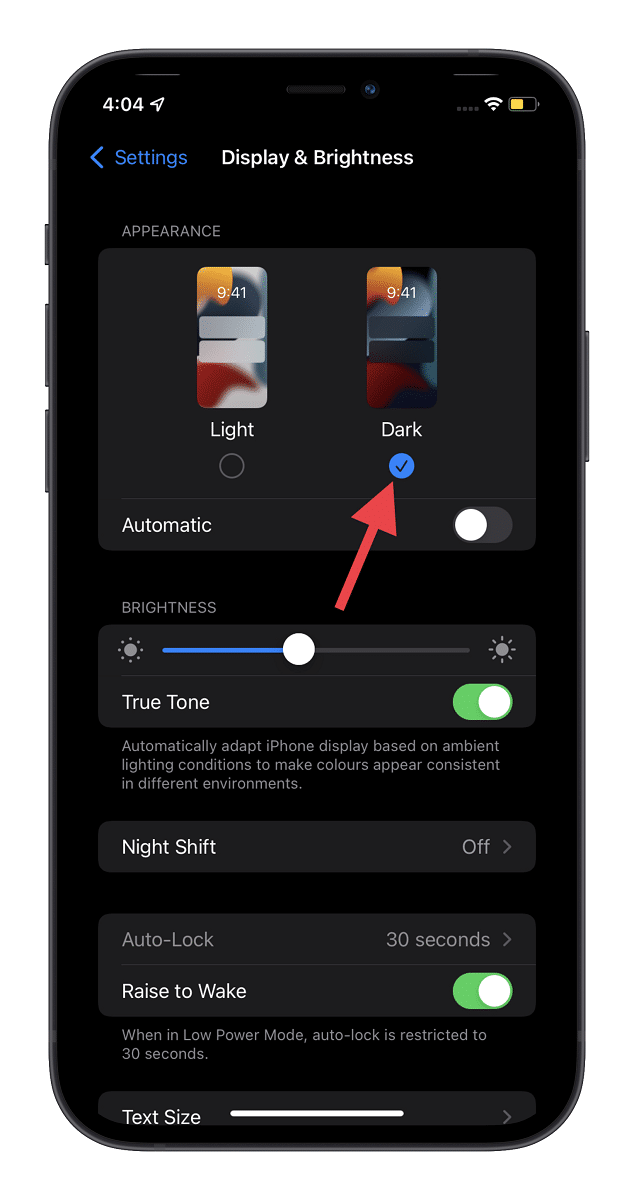 Sử dụng Chế độ tối 
