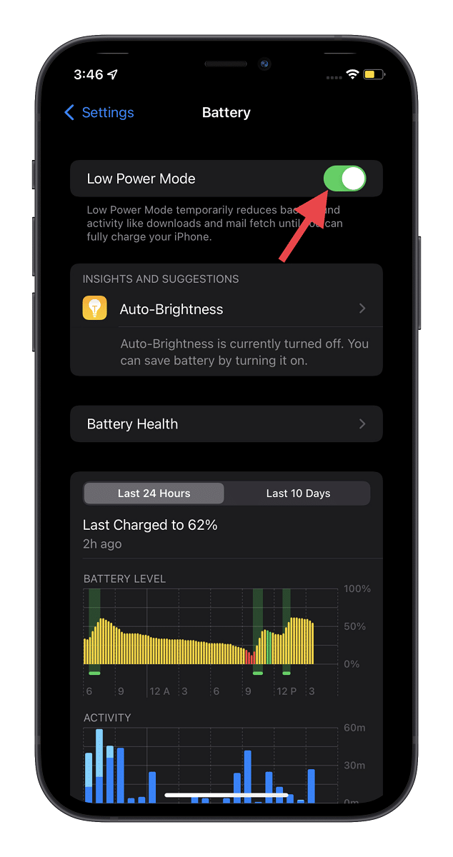 Bật Chế độ nguồn điện thấp 