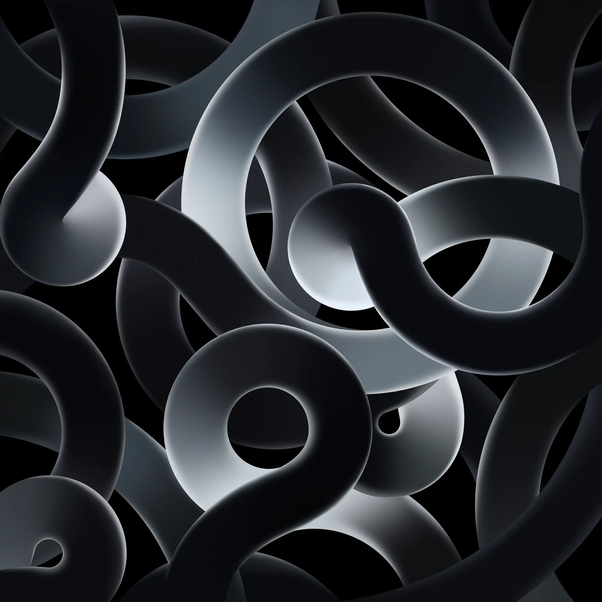 iPad Air Wallpaper Ribbons Gray Dark