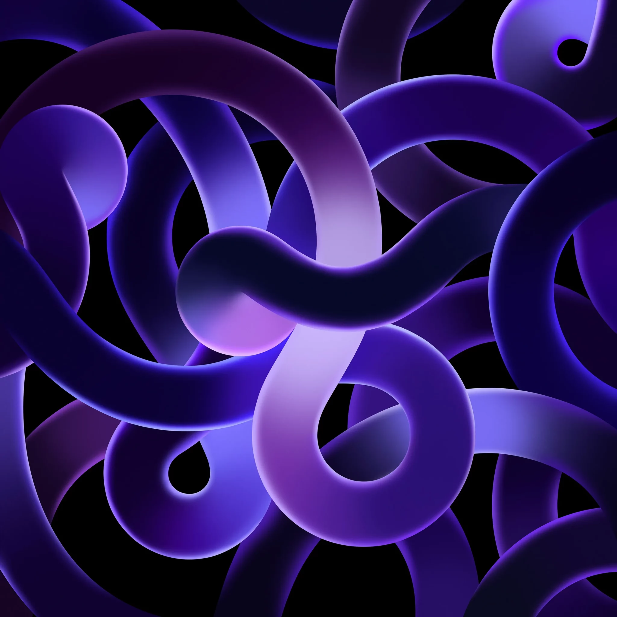 iPad Air Wallpaper Ribbons Purple Dark