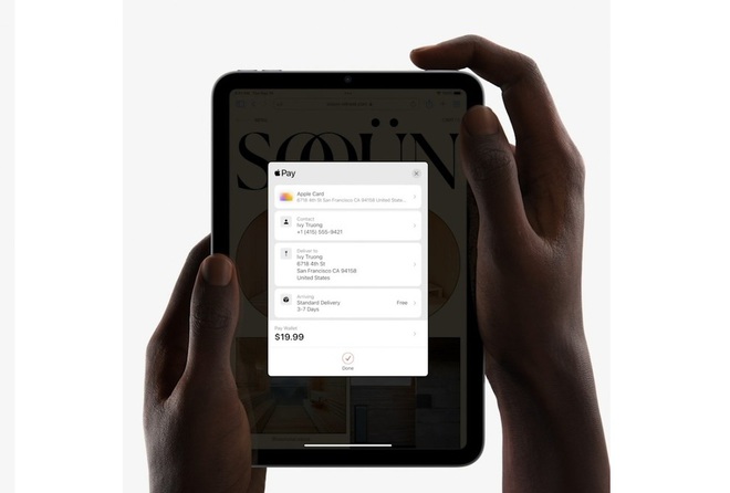 iPad Mini 6 256G Wifi + 5G - Chính Hãng VN/A  mở khoá và thanh toán tiện lợi qua nút nguồn nhận diện vân tay