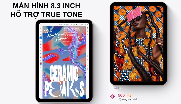 iPad Mini 6 64G Wifi + 5G - Chính Hãng VN/A hiển thị chi tiết mọi nội dung 