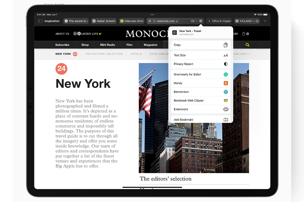 Safari trong iPadOS 15