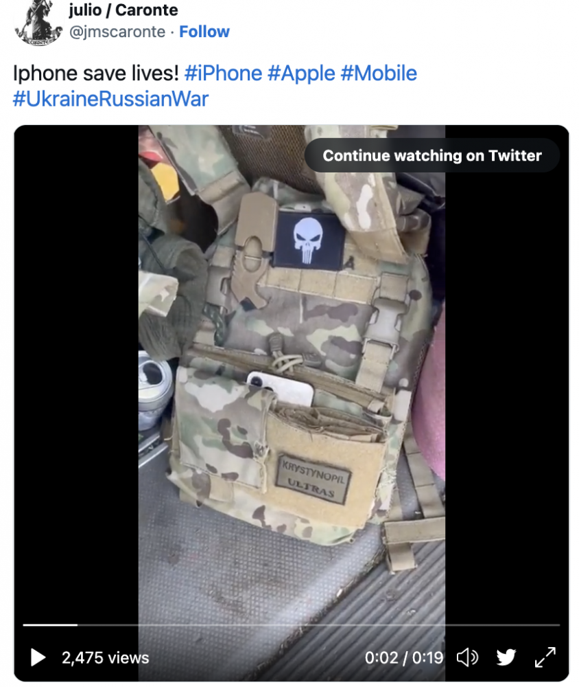 iPhone bị bắn trúng đạn tại Ukraine