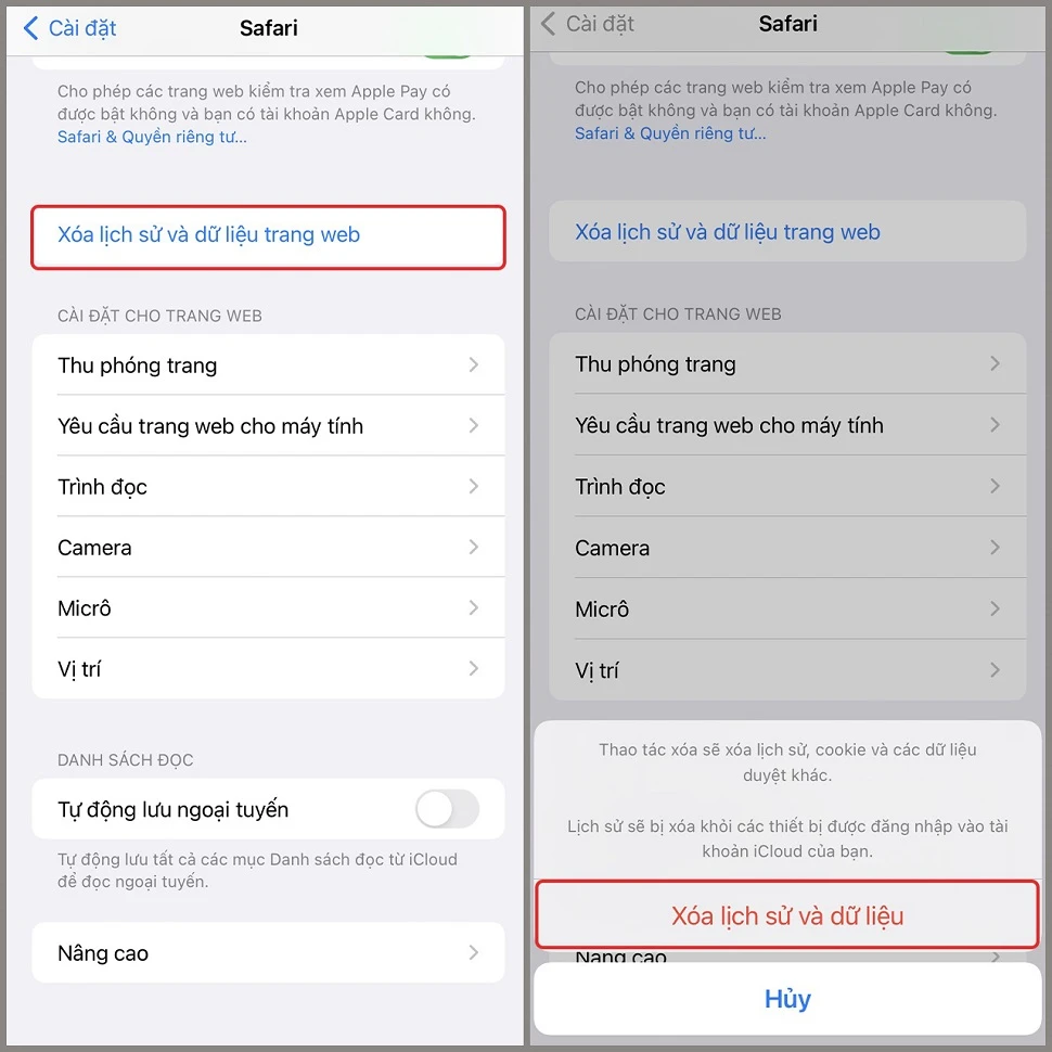 Lỗi trình duyệt Safari