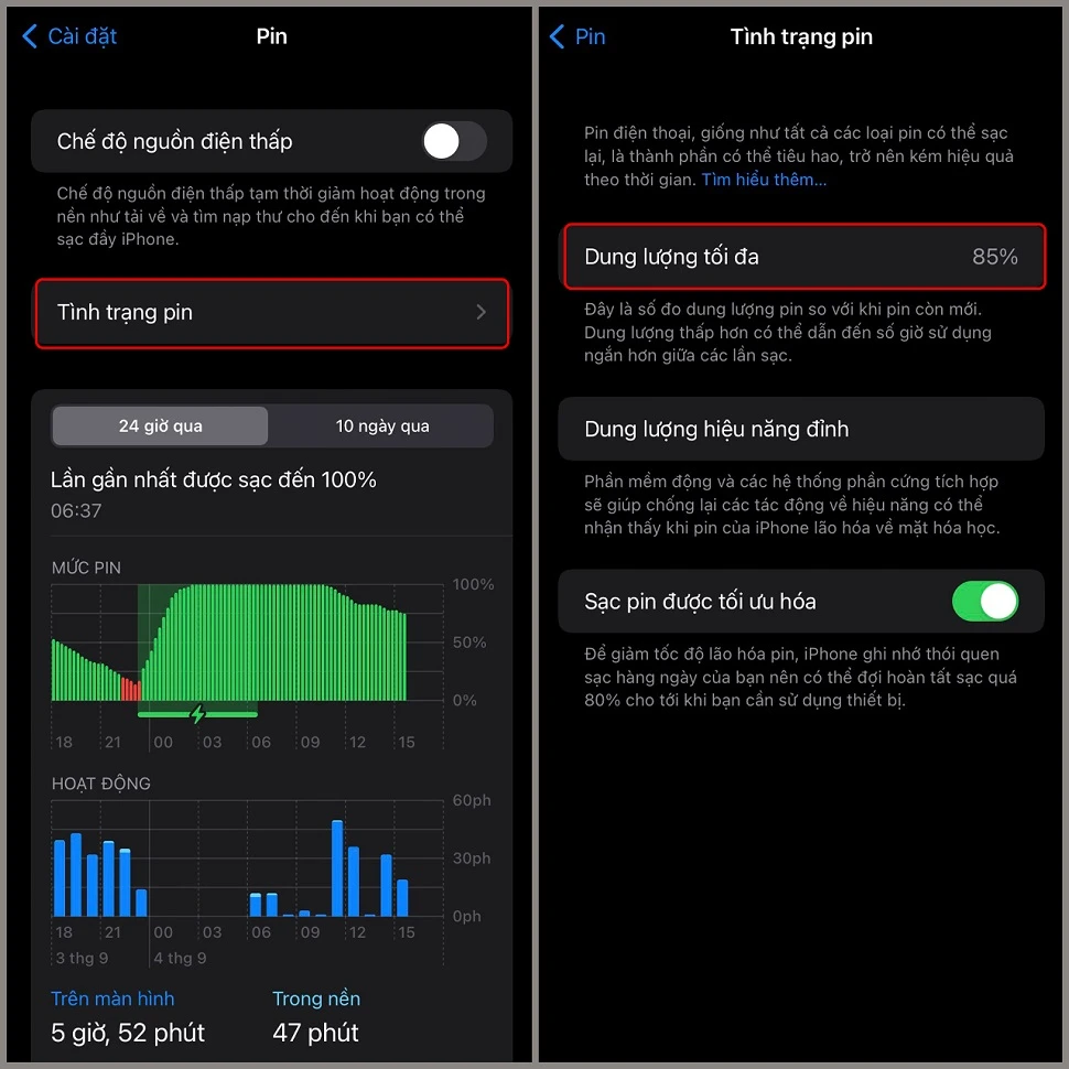 Phải làm sao khi iPhone tụt pin qua đêm?