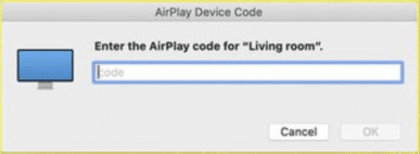 nhập mã được hiển thị trên màn hình TV.