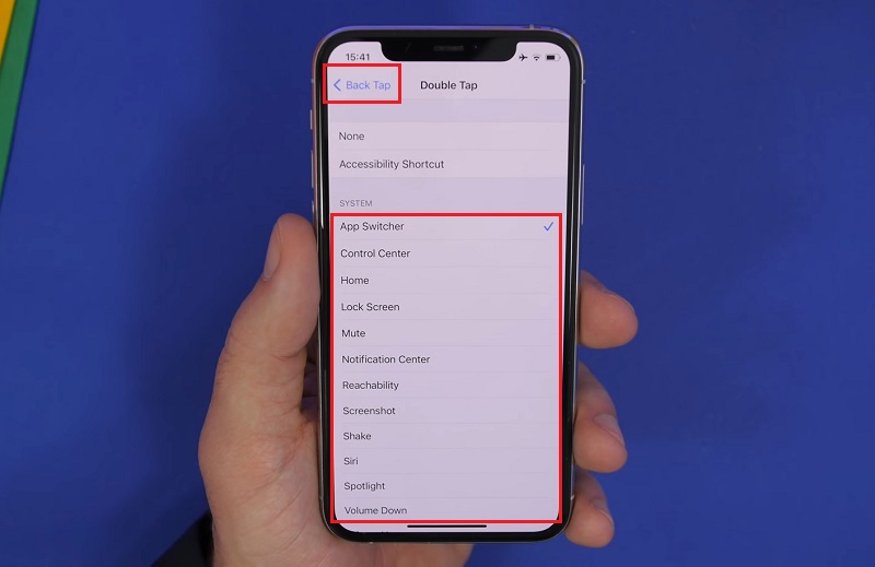 Kích hoạt chức năng Back tap