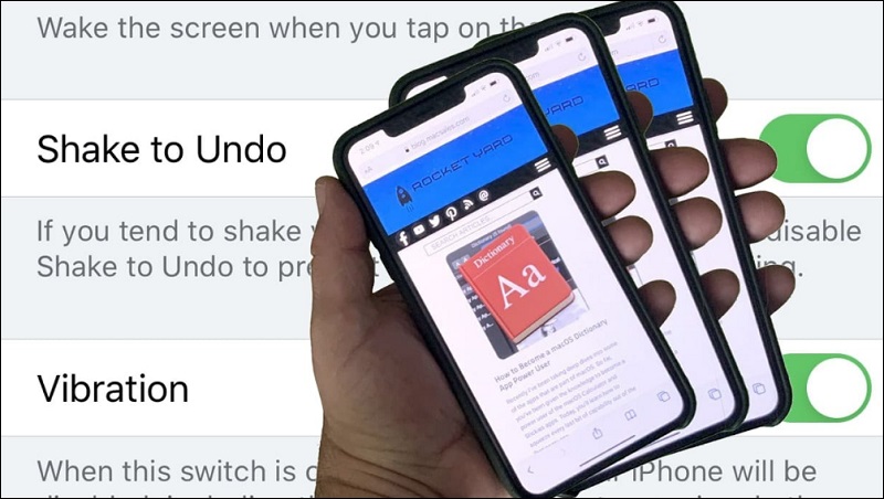 Lắc điện thoại để hoàn tác
