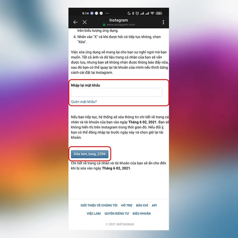 khoá instagram trên iphone