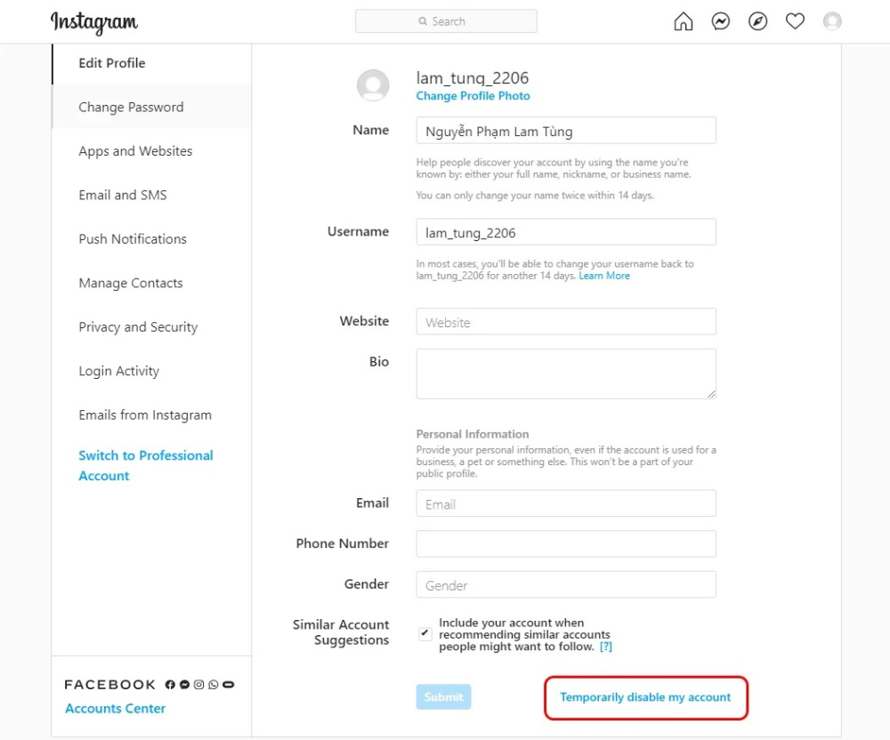 khoá instagram trên iphone