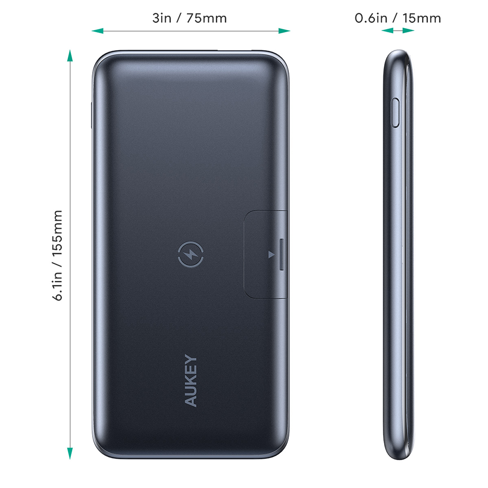 Pin sạc dự phòng tích hợp sạc không dây Aukey 10.000 mAh PB-WL02