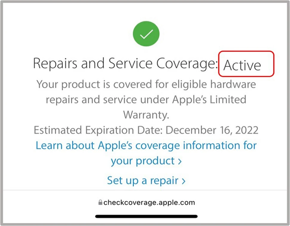 Bước 4: Cuối cùng, lướt xuống dưới và chú ý vào mục Repairs and Service Coverage,