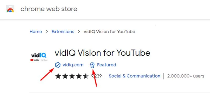 Huy hiệu nổi bật cho các tiện ích mở rộng nào đáp ứng được các yêu cầu từ Google