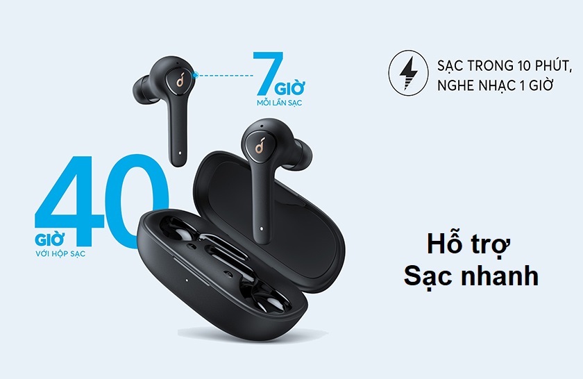 Tai nghe Bluetooth Anker SoundCore Life P2 A3919 dung lượng pin cao đến 40 giờ chờ sạc và 7 giờ đàm thoại 