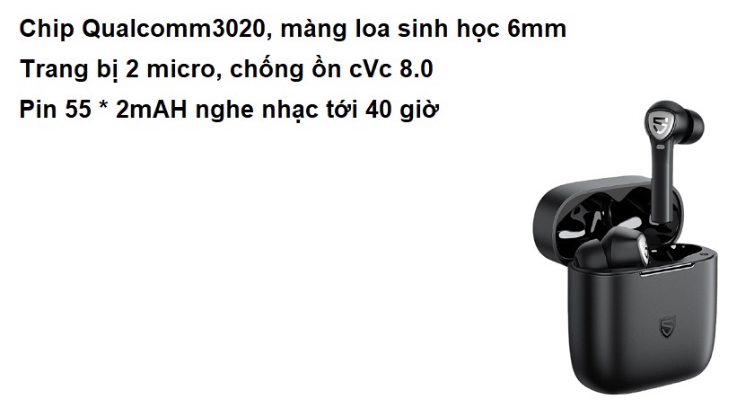Tai nghe bluetooth Earbuds Soundpeats True Capsule 2 âm thanh ấn tượng với chip Qualcomm 3020