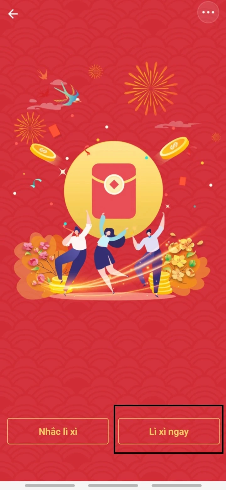 Bước 2: Nhấn vào dòng “Lì xì ngay”, sau đó thêm người nhận, nhập số tiền, chọn mẫu bao lì xì và nhập nội dung. Tiếp theo chọn “Gửi Lì Xì”.