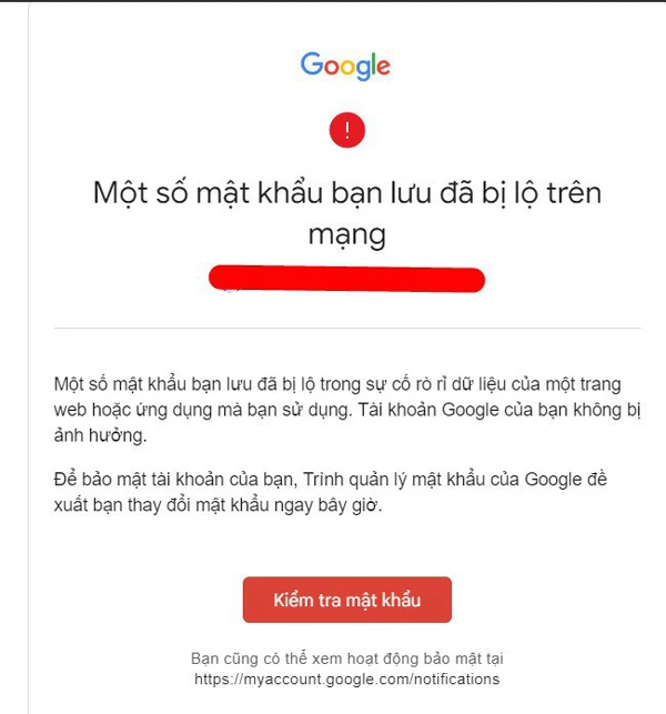Liên tục nhận cảnh báo lộ mật khẩu từ Google, thực hư thế nào?
