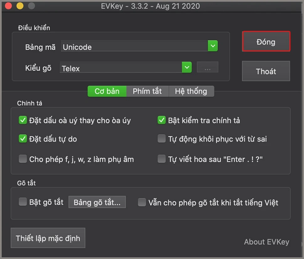 Cài đặt phần mềm gõ tiếng Việt EVkey cho MacBook