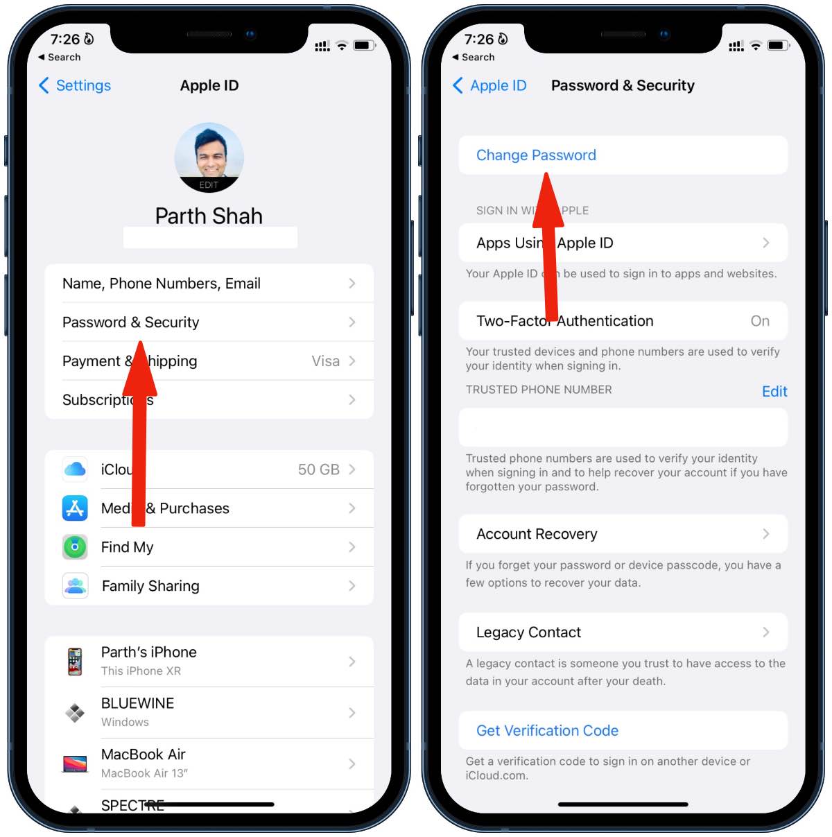 thay đổi mật khẩu Apple ID