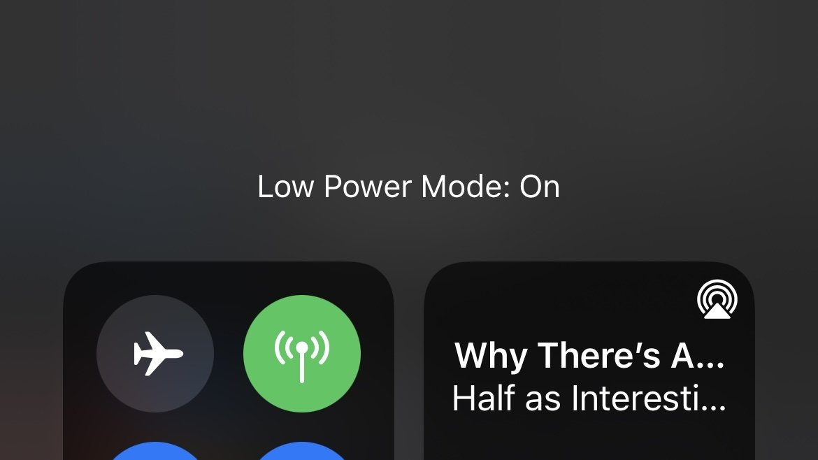 Cách bật Chế độ nguồn điện thấp qua Trung tâm điều khiển