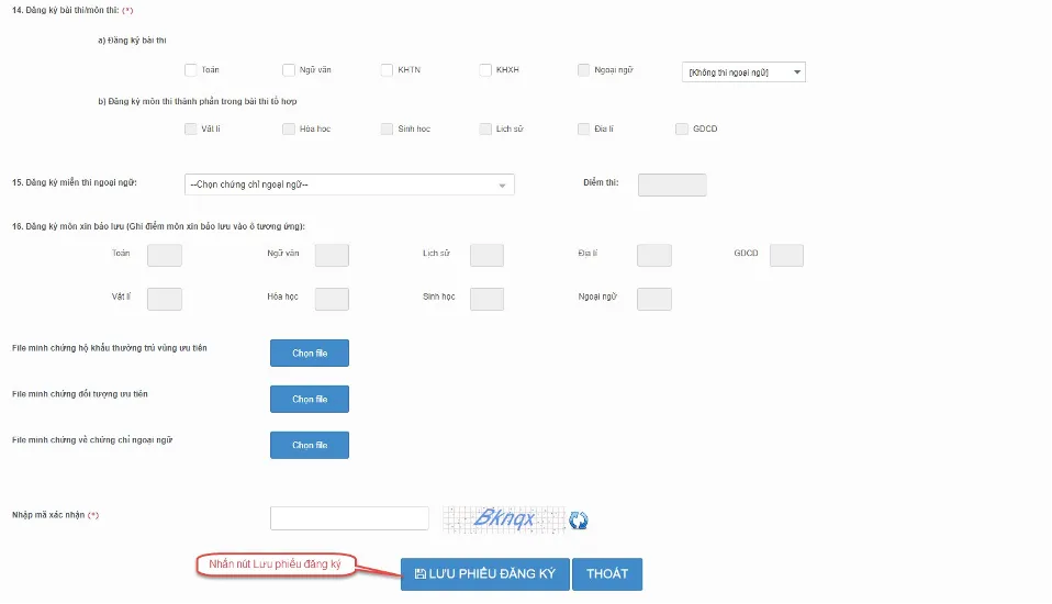  lưu thông tin phiếu đăng ký