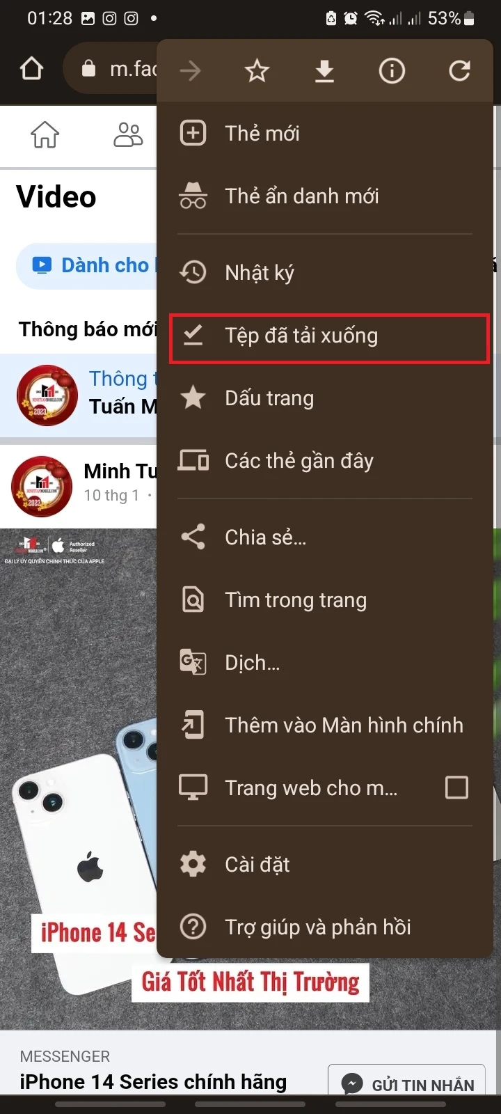 Bước 3: Trình duyệt Chrome sẽ mở video trên Facebook.