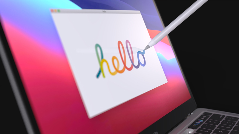 MacBook with Apple Pencil