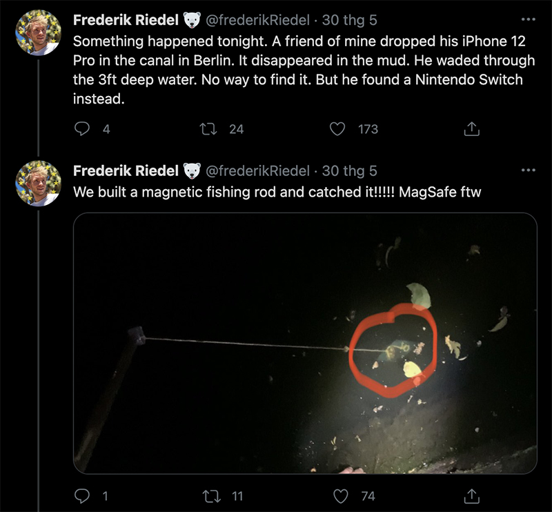 iPhone 12 Pro bị đánh rơi xuống kênh