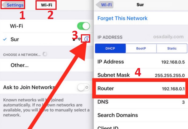 Thay đổi SSID trên iPhone