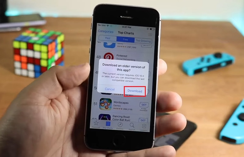 Nhấn vào Download để tải ứng dụng trên iPhone cũ 