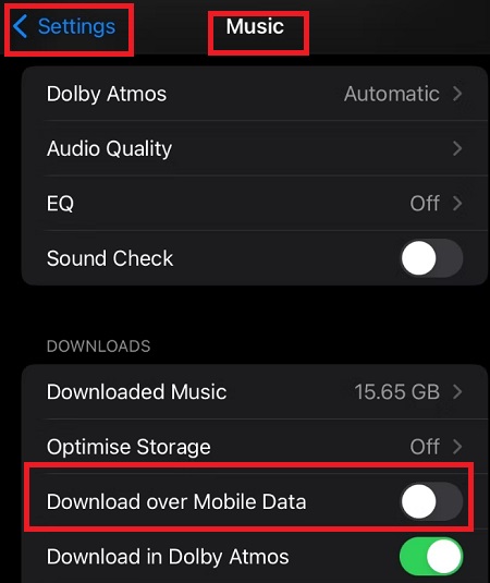 Tắt chức năng tải xuống qua dữ liệu di động để tiết kiệm dung lượng dữ liệu di động 