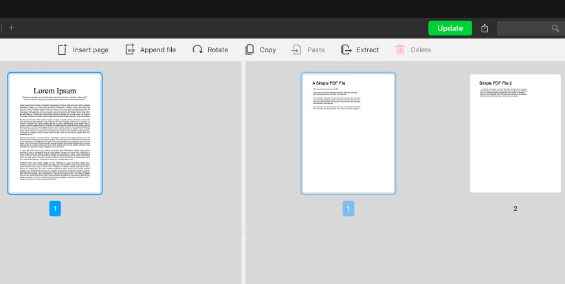 Gộp các trang của một tệp PDF với một tệp PDF khác giúp chọn lọc các trang cần xem